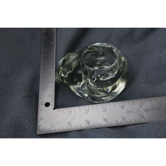 Avon Cat Votive Candle Holder Clear Glass Curled Sleeping Vintage 91292 - Picture 5 of 5